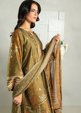 Marine By Rashid Textile Luxury Printed Silk 3 Piece Unstitched Suit RT25LS D-1009